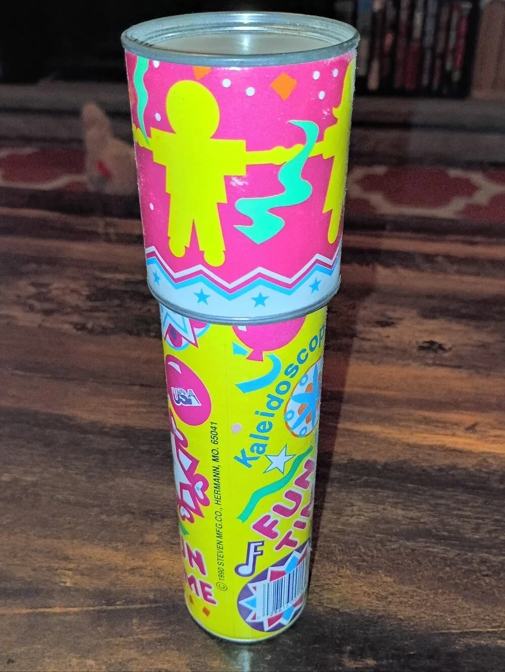 VTG 1990 Kaleidoscope Tube - Bright Pink & Yellow